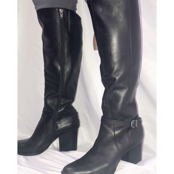 Born Black Leather Tall Riding Boots Buckles NWOB - Picture 13 of 13